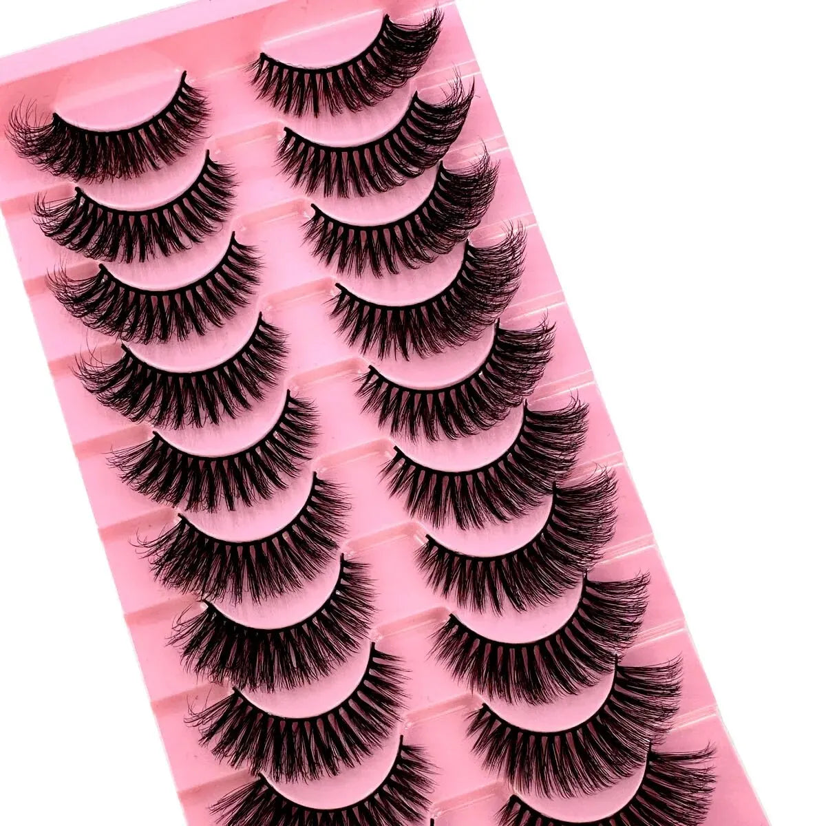 10 Pairs 8D Wispy Cat Eye Faux Mink False Eyelashes Long Thick Volume Dramatic Natural Looking Strip Lashes Pack