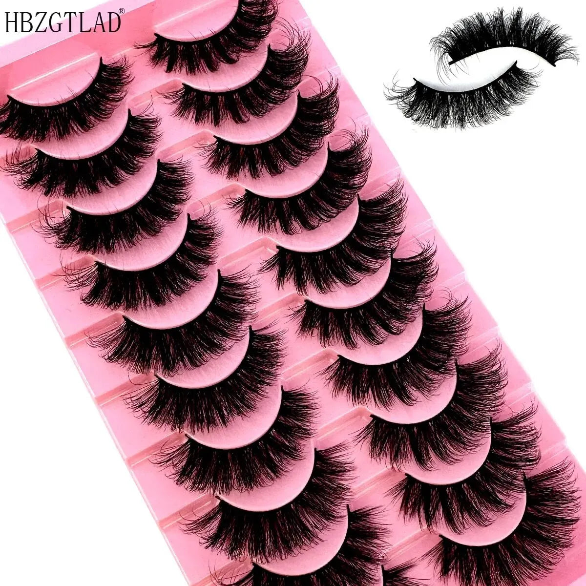 10 Pairs 8D Wispy Cat Eye Faux Mink False Eyelashes Long Thick Volume Dramatic Natural Looking Strip Lashes Pack