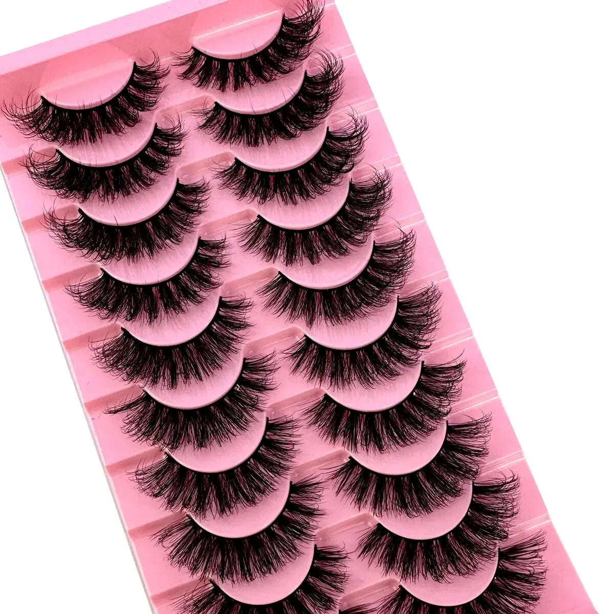 10 Pairs 8D Wispy Cat Eye Faux Mink False Eyelashes Long Thick Volume Dramatic Natural Looking Strip Lashes Pack