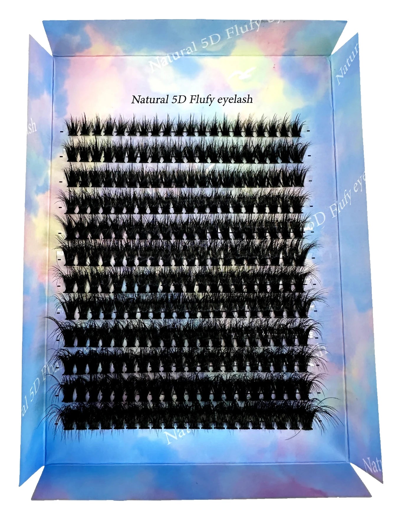 570/640pcs Individual Cluster Eye Lashes Thick Fluffy 30D/100D Mix Length DIY Winged False Eyelashes Synthetic Hair 1cm-1.5cm