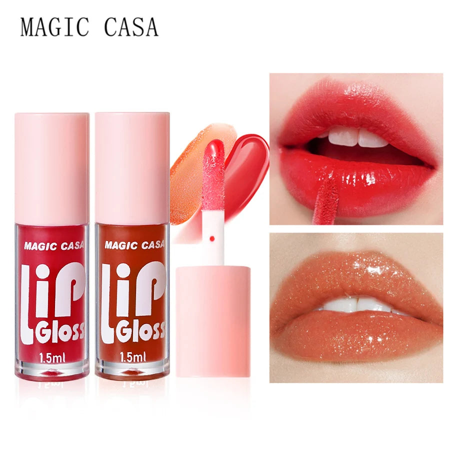 MAGIC CASA 6pcs/set Hydrating Jelly Lip Oil Set - Long-Lasting Moisturizing Smooth Shimmering Lip Gloss Combo Full Size 3.5g Each